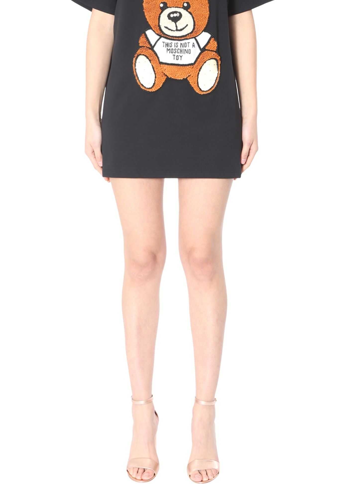 Moschino Cotton Fleece Dress BLACK