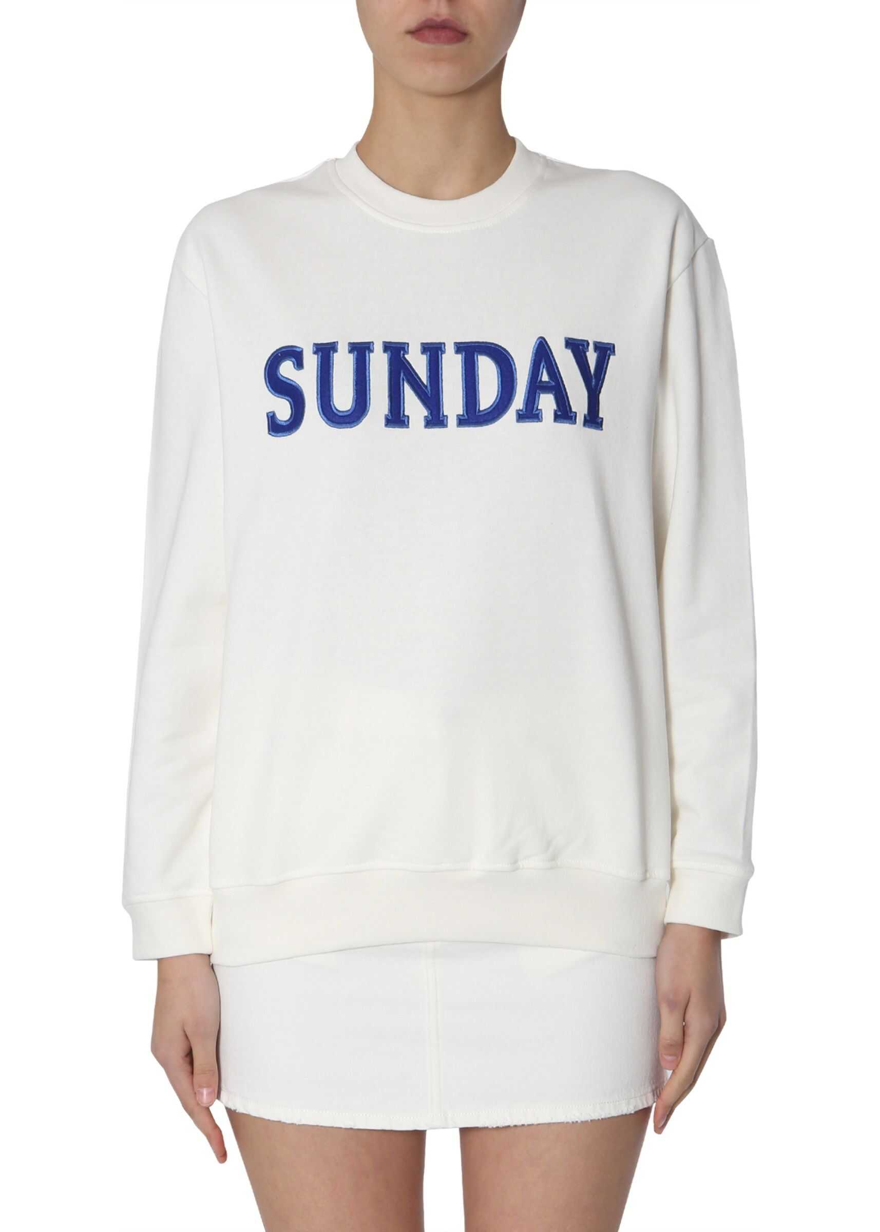 Bluza Alberta Ferretti Crew Neck Sweatshirt WHITE