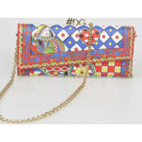 Genti Plic Printed Leather Wallet Bag Femei