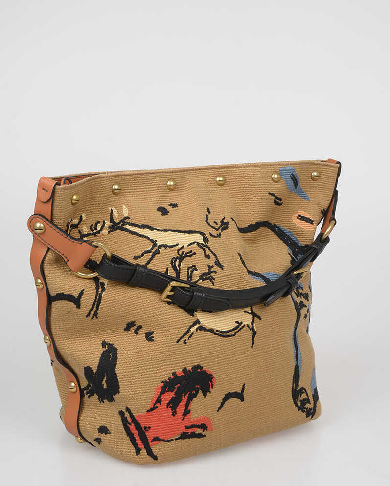 Dior Canvas SAUVAGE Bucket Bag BROWN
