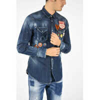 Camasi Distressed Jean Shirt with Applications Barbati