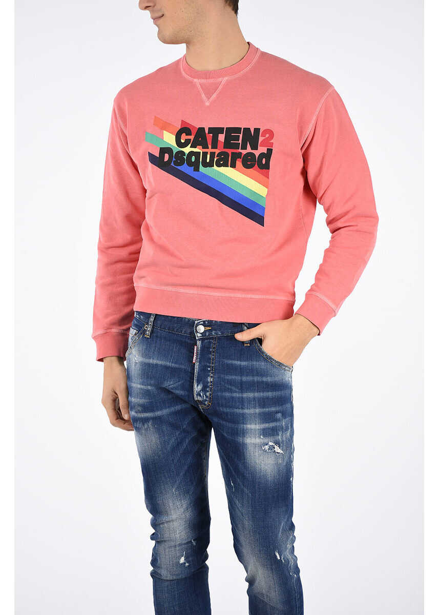 Bluza DSQUARED2 Printed Crewneck Sweatshirt RED