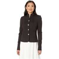 Sacouri Button Front Mandarin Collar Jacket Femei