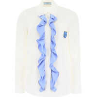 Camasi casual Ruffled Silk Shirt With Logo Femei