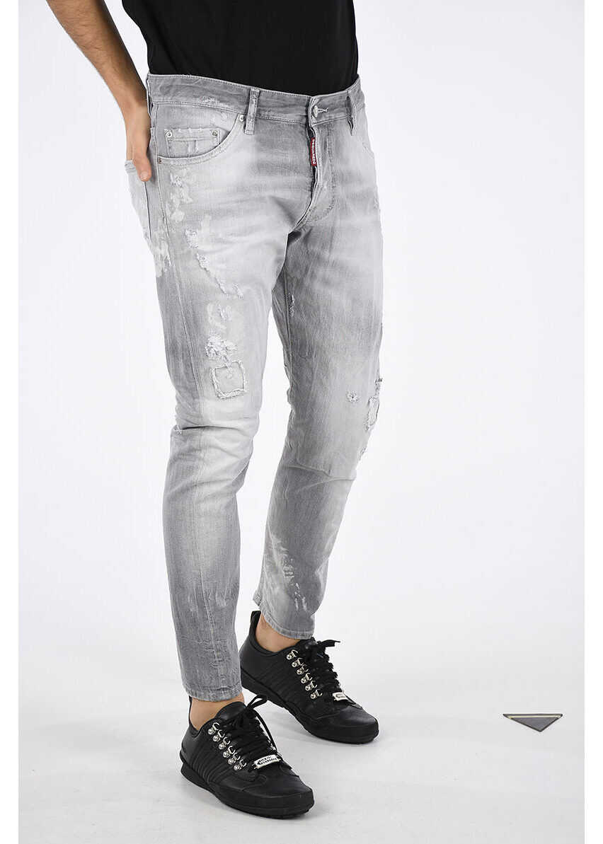 DSQUARED2 18cm Distressed SEXY TWIST Jeans GRAY
