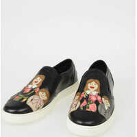Tenisi & Adidasi Dolce & Gabbana Leather LONDON Slip Ons with FAMILY Patch