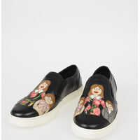 Pantofi slip-on Leather LONDON Slip Ons with FAMILY Patch Femei