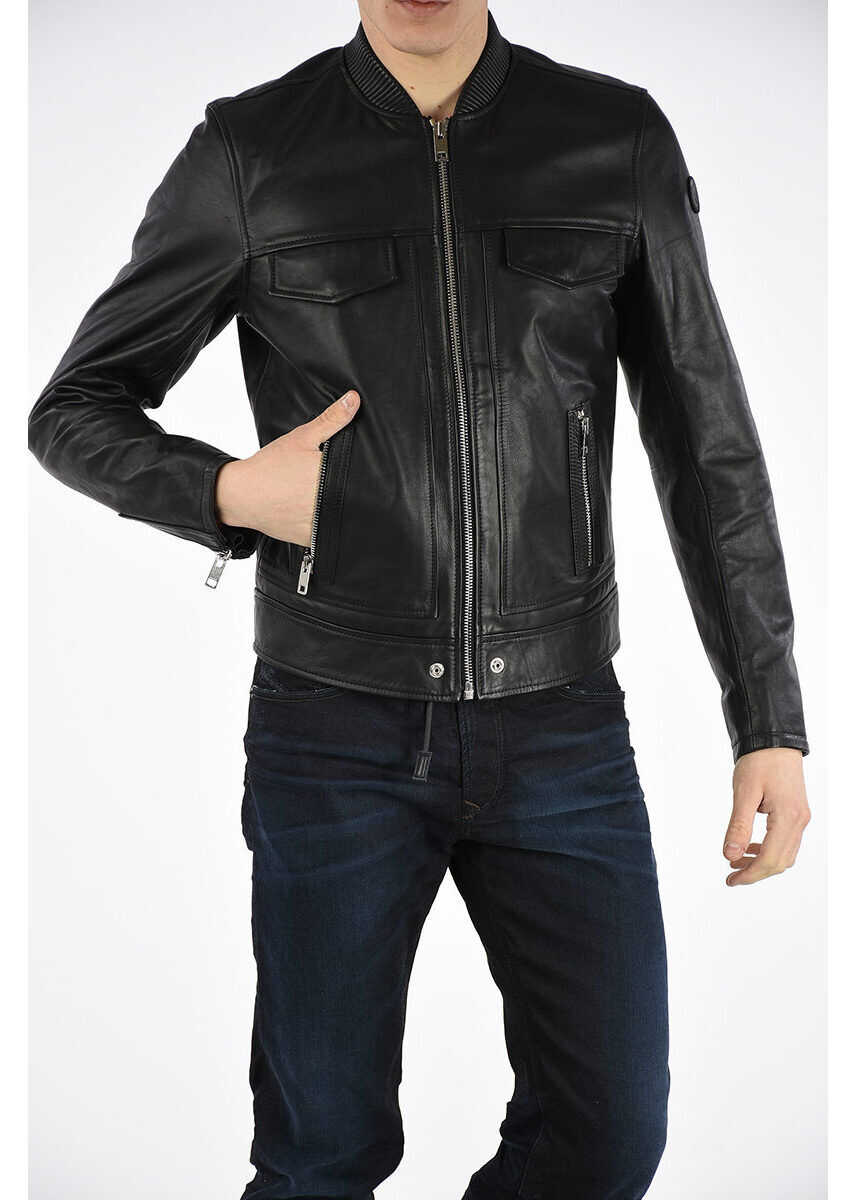 Diesel Leather L-LANDING Bomber BLACK