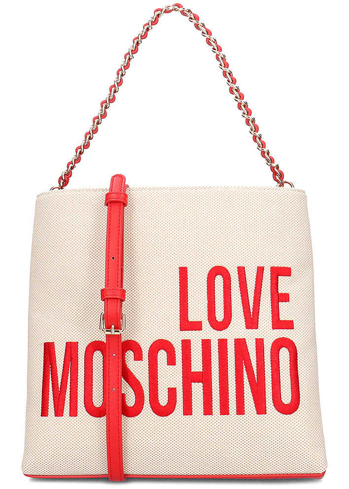 LOVE Moschino Canvas Embroidery Beżowy