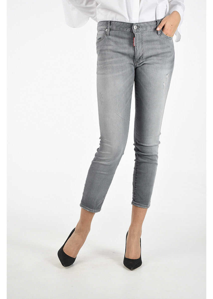 Blug DSQUARED2 Stretch Denim Jeans 14 cm GRAY