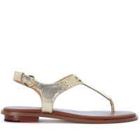 Sandale Michael Kors Plate Thong Sandal In Golden Saffiano Leather