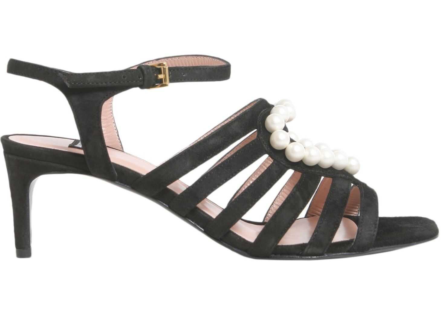 LOVE Moschino Suede Sandals BLACK
