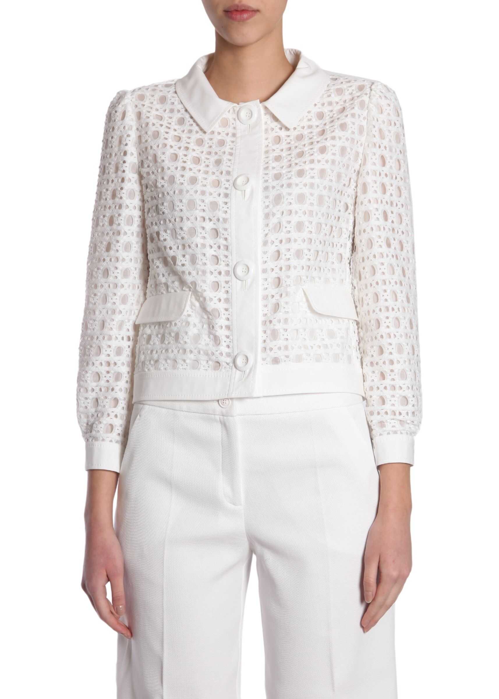 LOVE Moschino Sangallo Lace Blazer WHITE