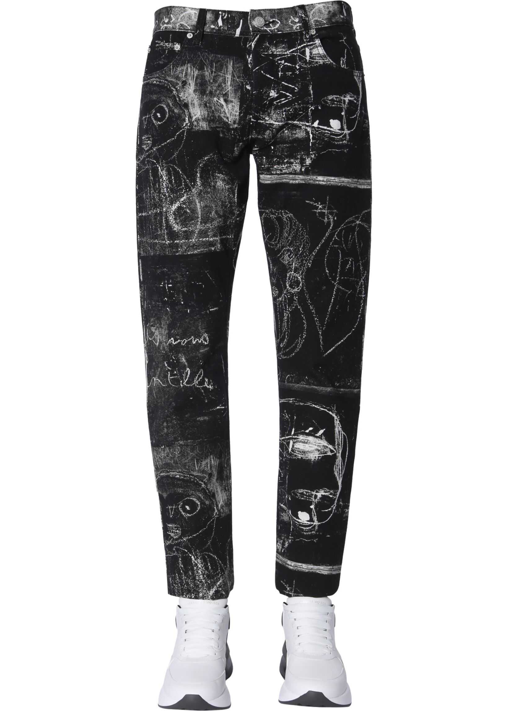 Alexander McQueen Jeans With John Deakin Print BLACK