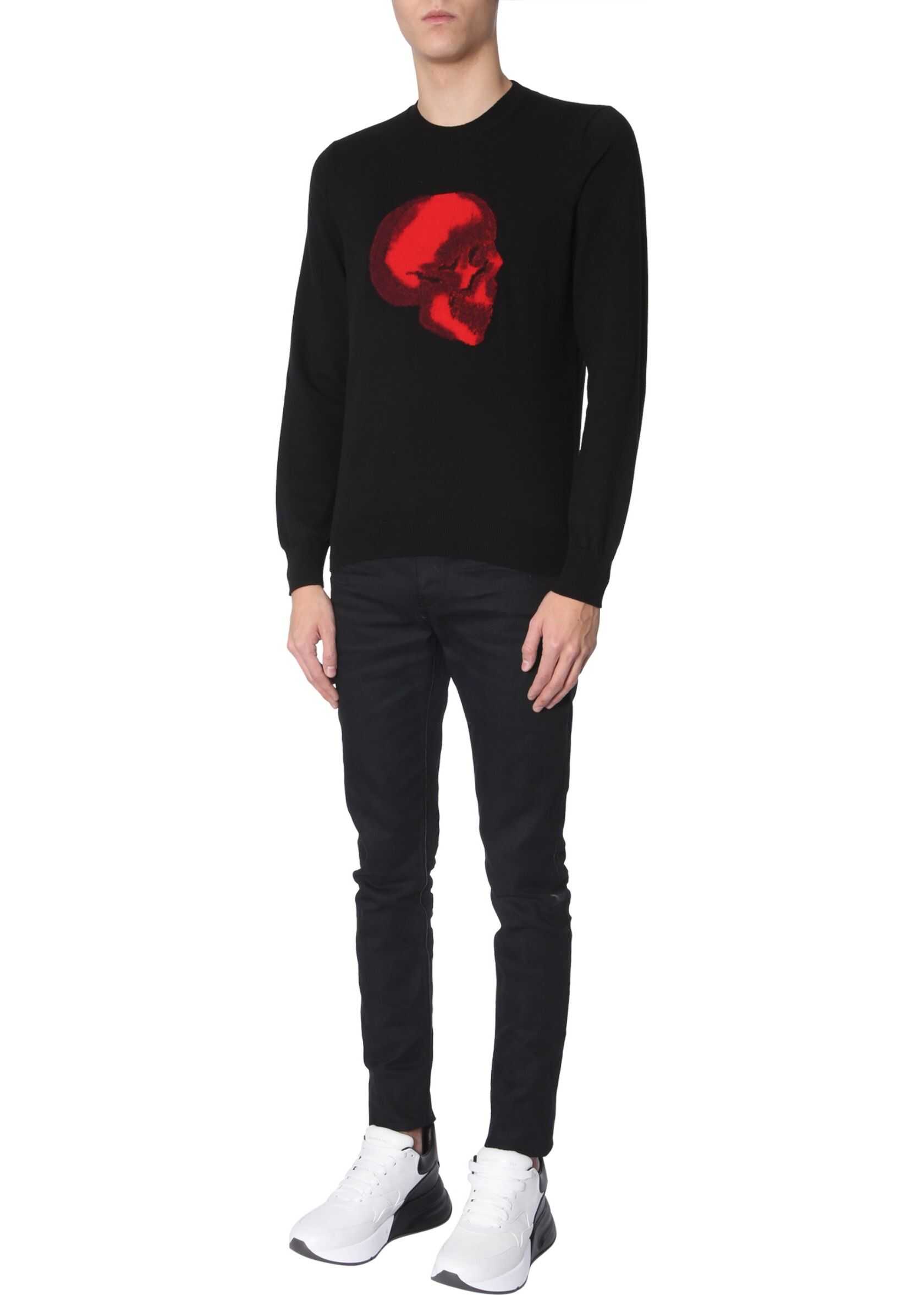 Alexander McQueen Sweater With Skull BLACK