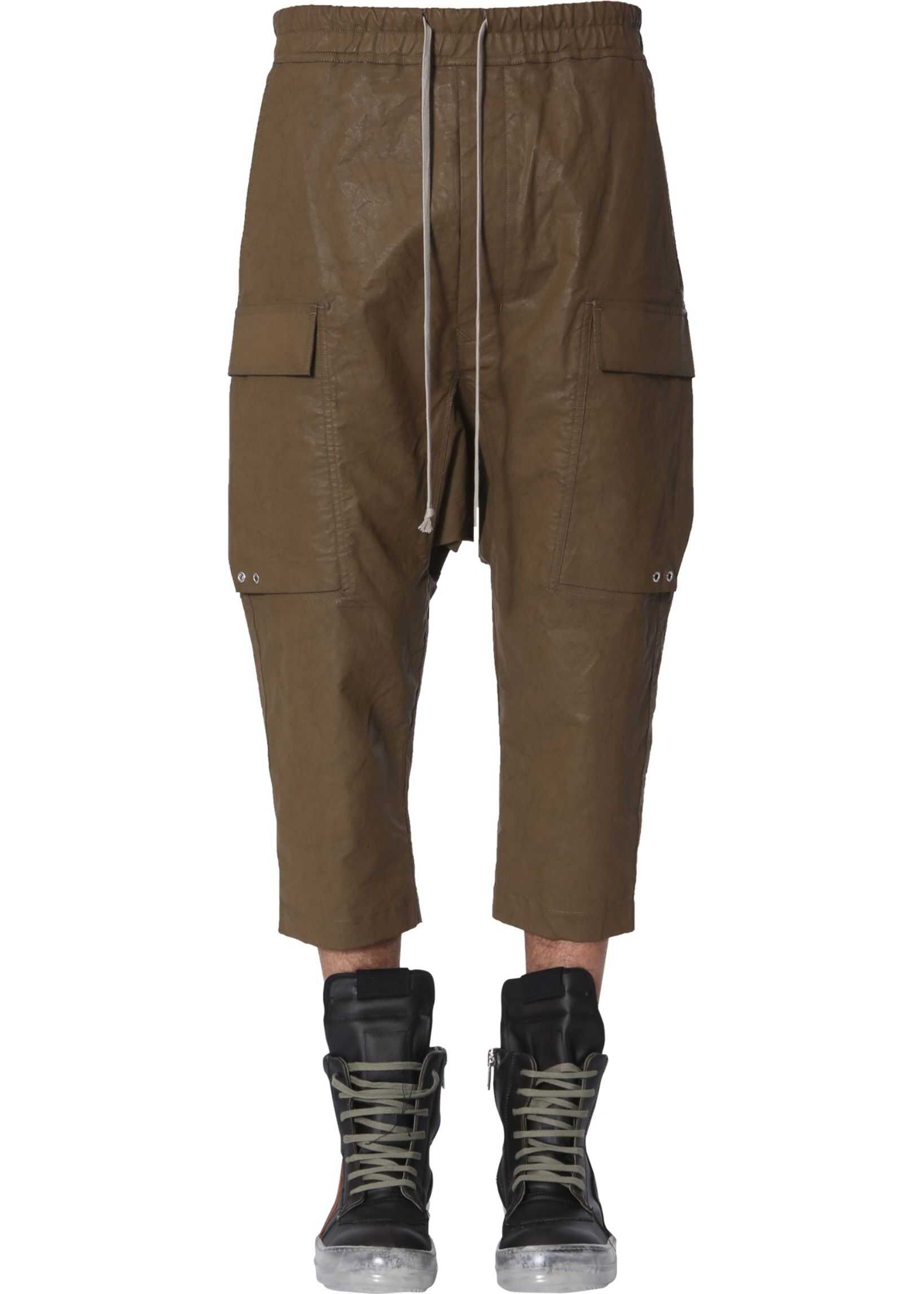 Rick Owens Cargo Crop Trousers MILITARY GREEN