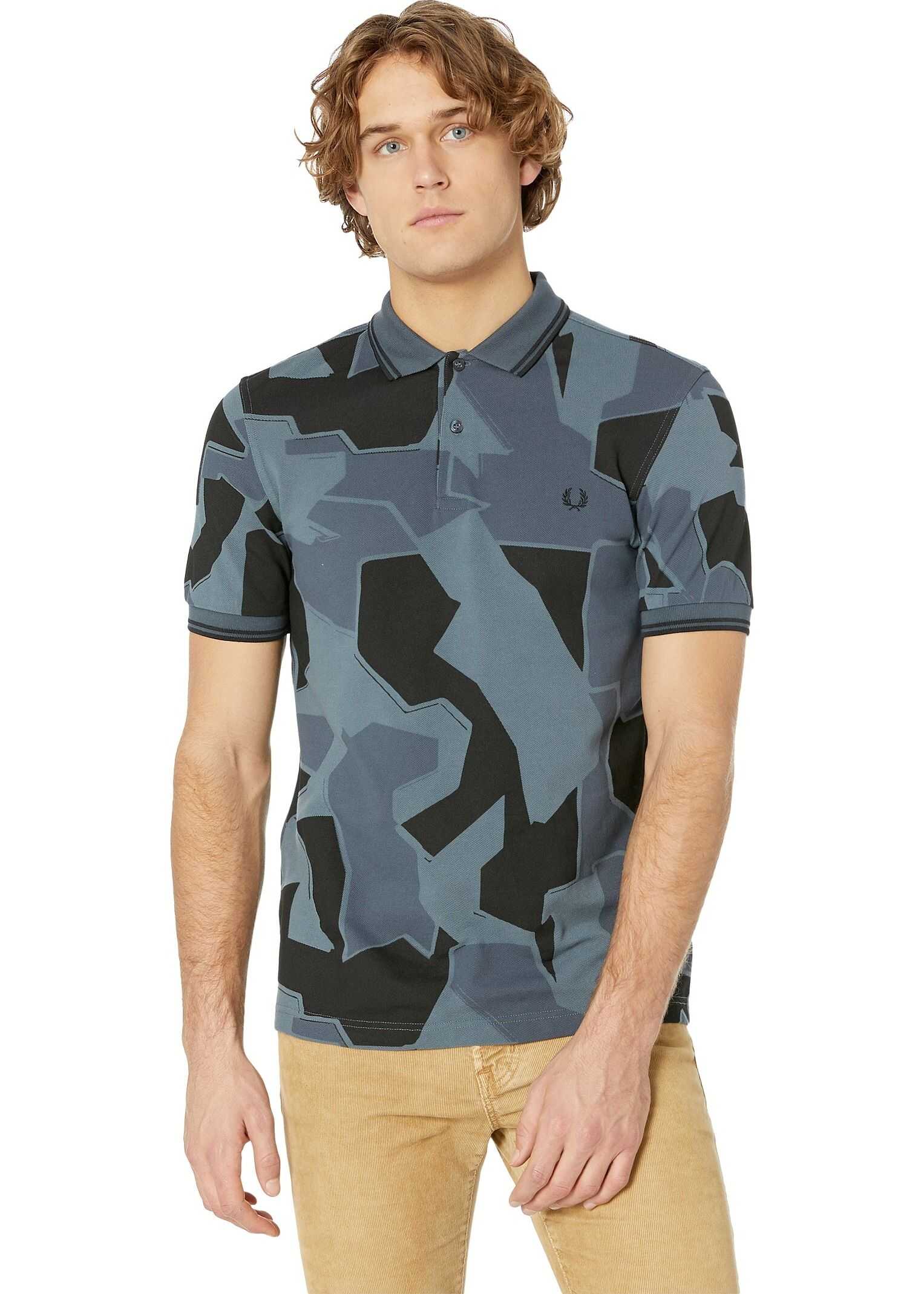 Fred Perry Camouflage Pique Shirt Airforce Camo