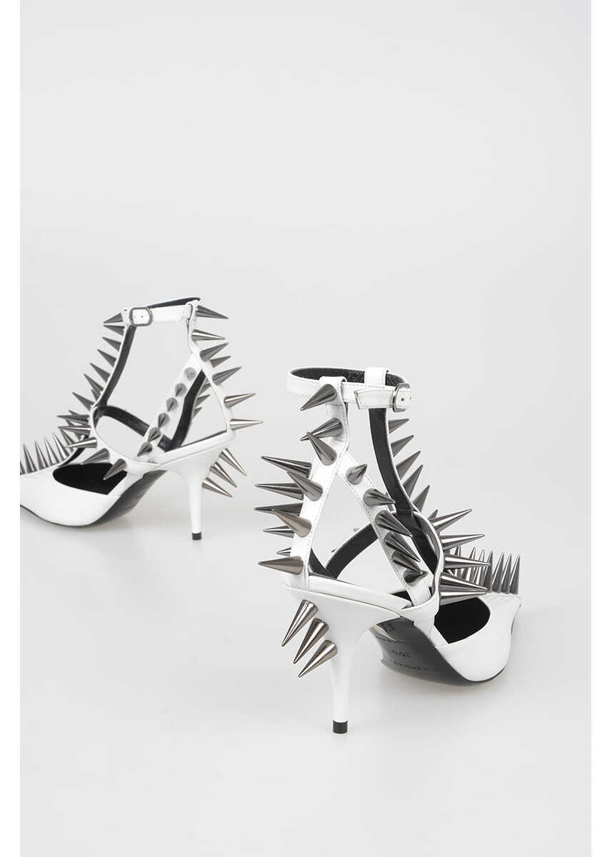 Sandale cu toc Balenciaga 8Cm Studded Leather Sandals White Femei (BM 6489754) 2