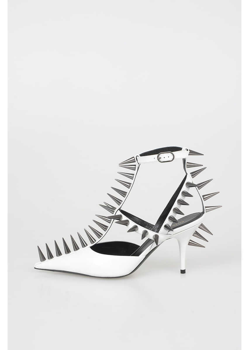 Sandale cu toc Balenciaga 8Cm Studded Leather Sandals White Femei (BM 6489754) 3