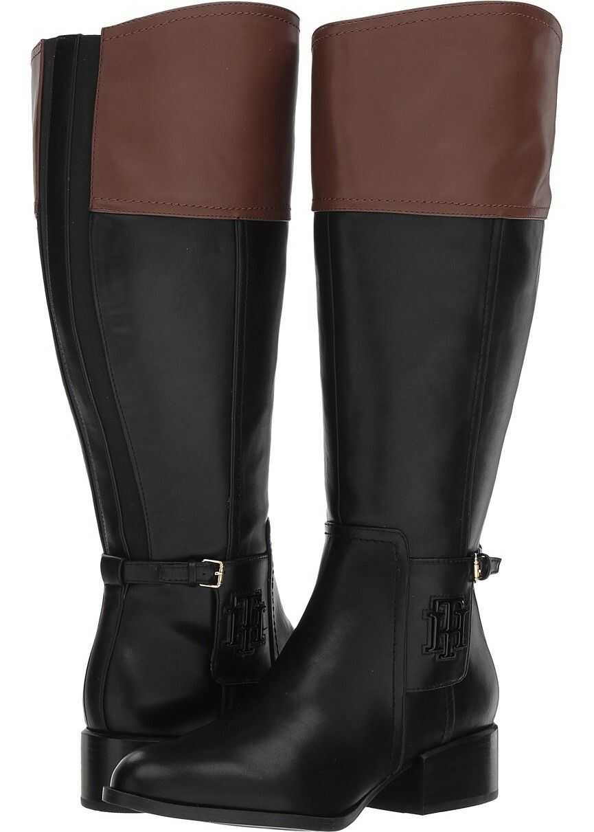Cizma Tommy Hilfiger Mani Wide Calf Black/Tan