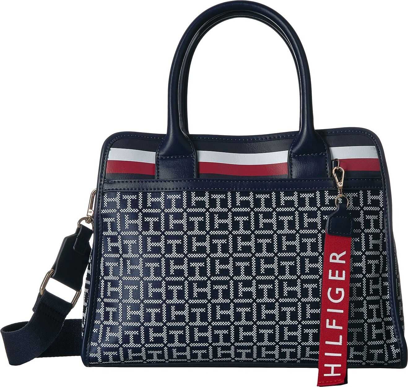 Tommy Hilfiger Gianna Satchel Navy/White