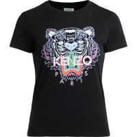 Tricouri Tiger Black T-Shirt With Multicolor Print Femei