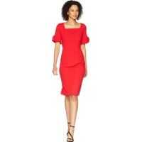 Rochii Midi Length Crepe Dress with Flutter Sleeve* Femei