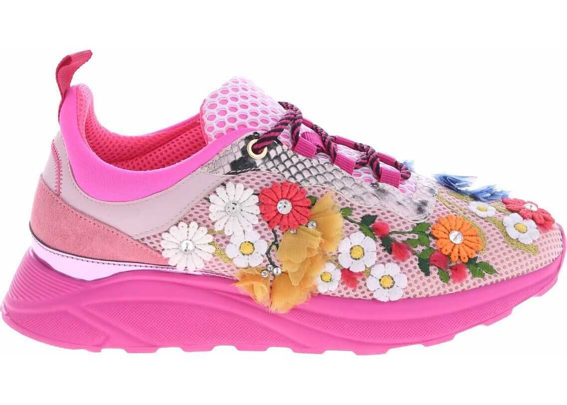 Blumarine Blumarine Sneakers With Flower Embroideries Pink