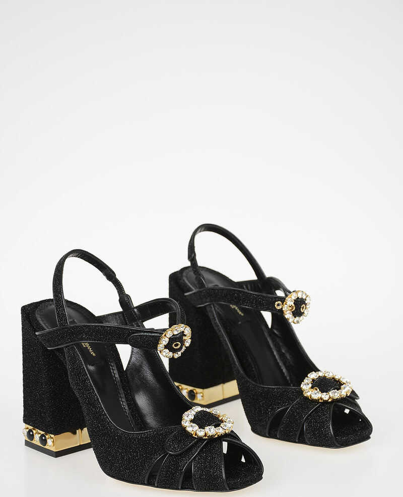 Dolce & Gabbana 11,5 cm Lurex Soft BETTE Sandals BLACK