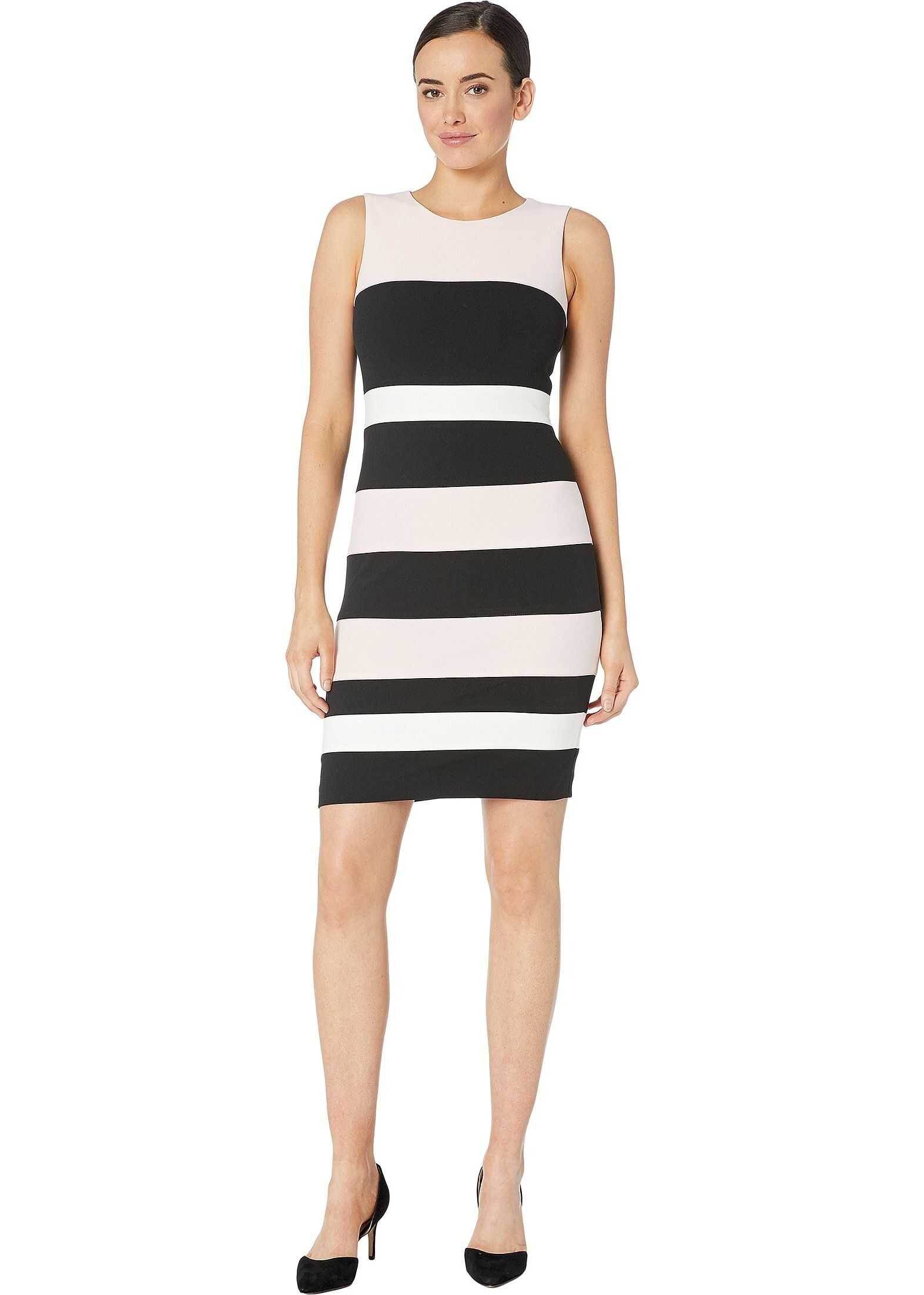 Tommy Hilfiger Scuba Crepe Dress Ballerina Pink/Black/Ivory