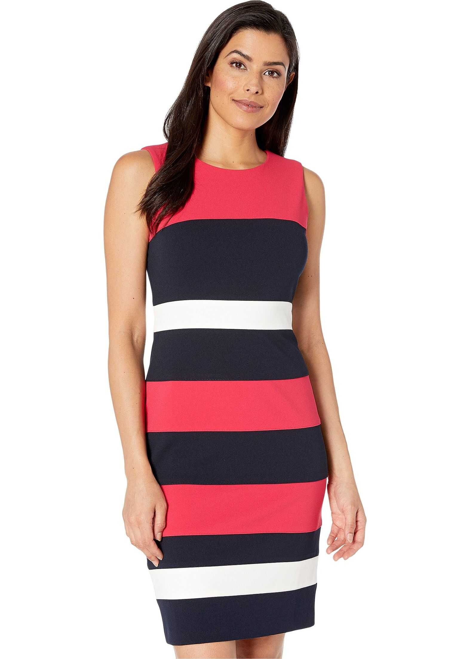 Tommy Hilfiger Scuba Crepe Dress Dragon Fruit/Black/Ivory