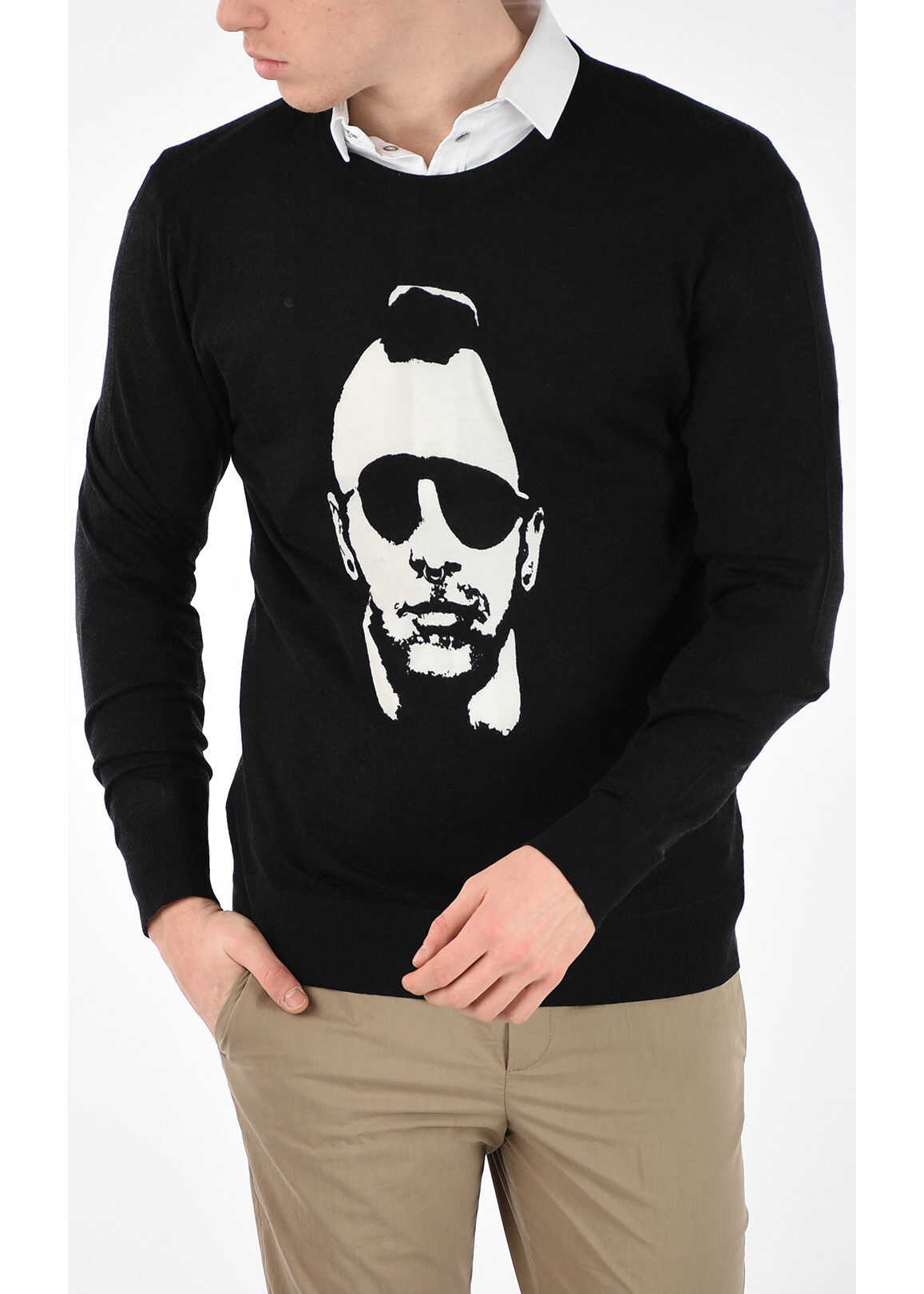 Neil Barrett Wool ROBERT DE NIRO Sweater BLACK