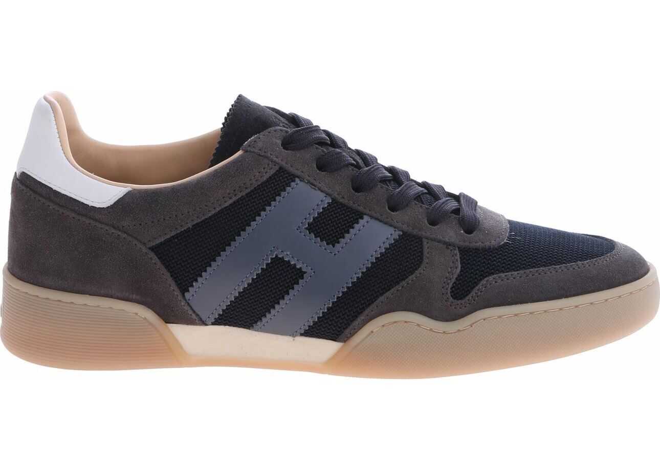 Hogan H357 Gray And Blue Sneakers Gray