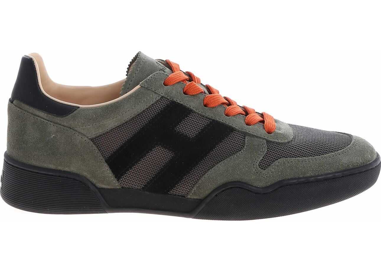 Hogan Green And Gray H357 Sneakers Gray