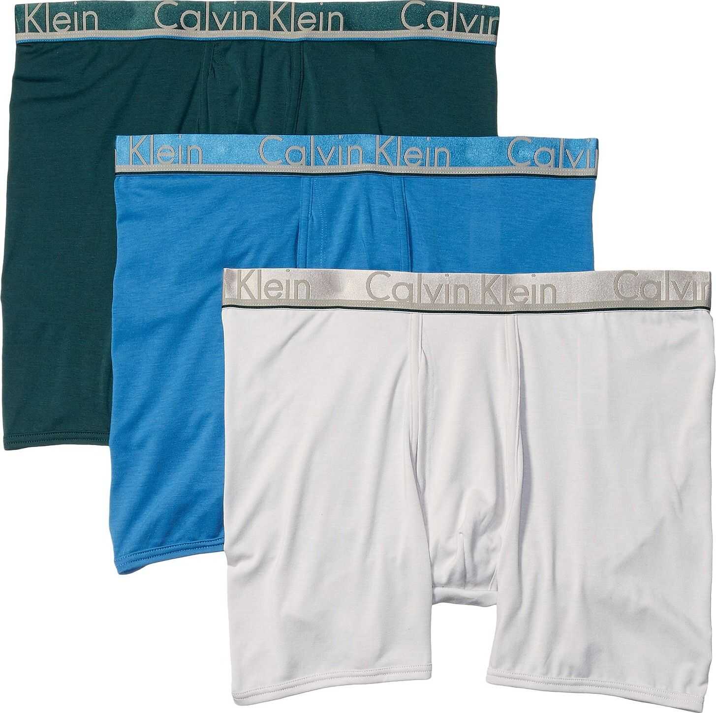 Calvin Klein Underwear Comfort Microfiber 3-Pack Boxer Brief Deep Platinum/Vallarta Blue/Polarity