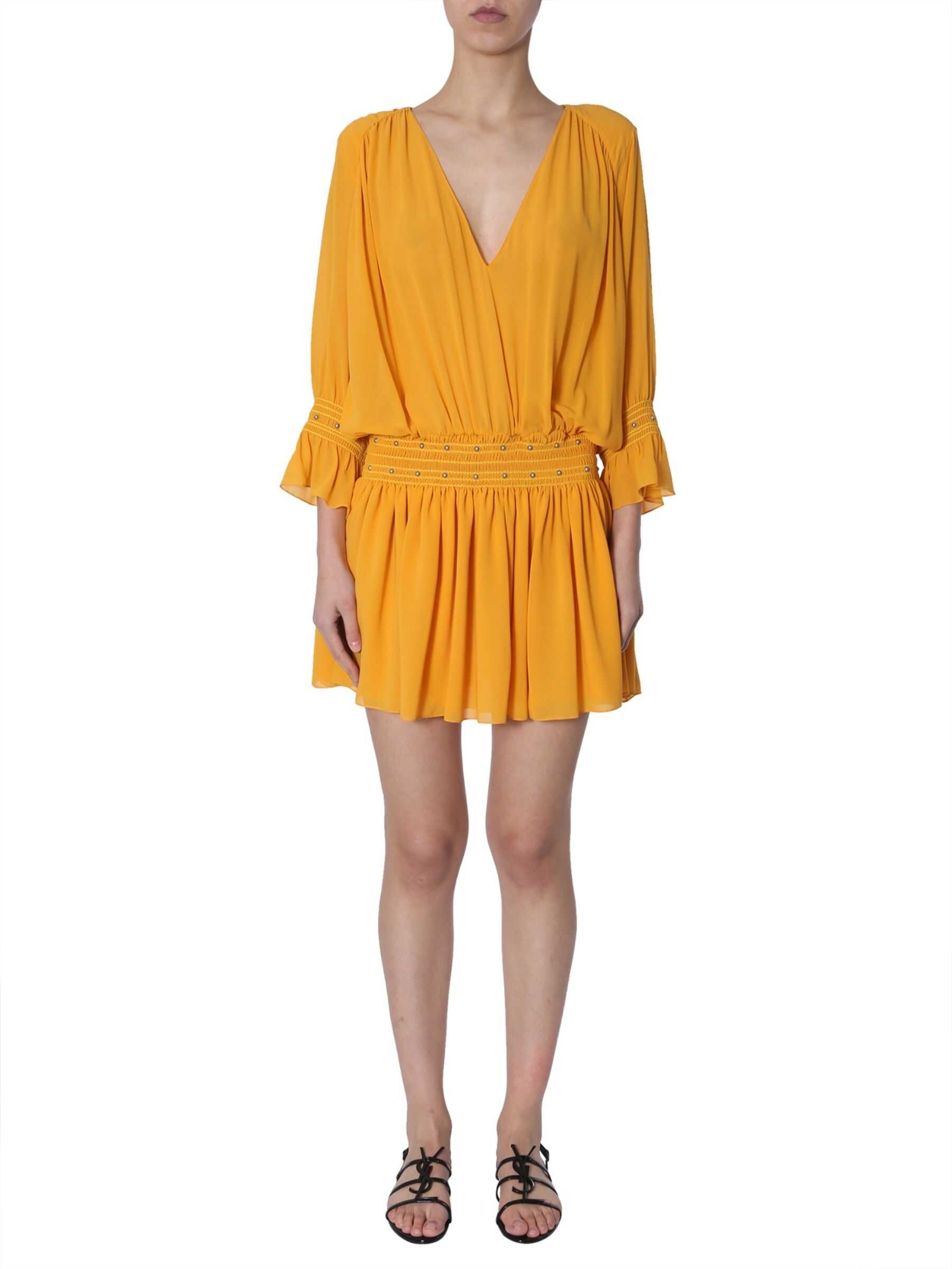 Saint Laurent Short Silk Dress YELLOW