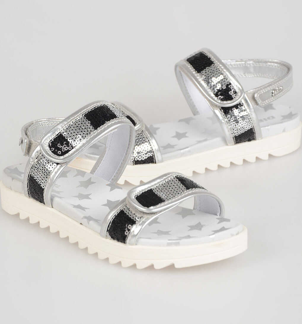 Diesel Kids Sequined 6 STARS Sandals SILVER