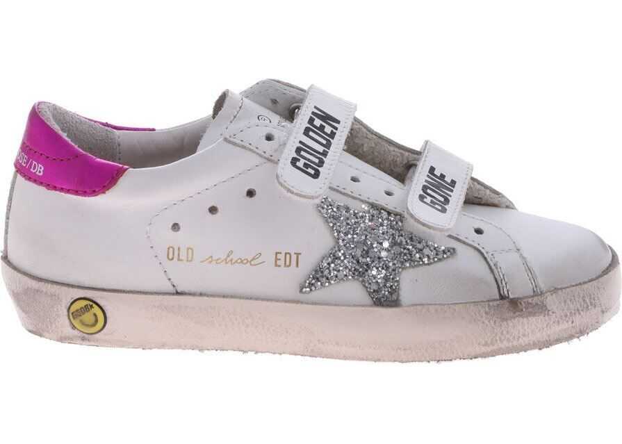 Golden Goose White And Purple Old School Sneakers White
