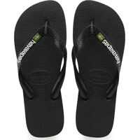 Slapi Brasil Logo Unisex Flip Flops In Black Black Barbati
