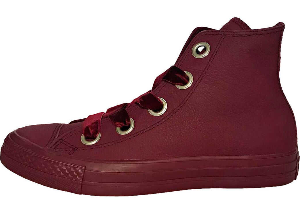 Converse Ctas Big Eyelets Hi Trainers In Burgundy Red