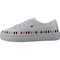 Tenisi & Adidasi Tommy Hilfiger Rainbow Flatform Sneaker Trainers In White Multicolour