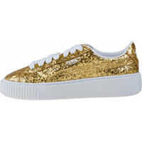 Tenisi & Adidasi Basket Platform Glitter Trainers In Gold* Femei