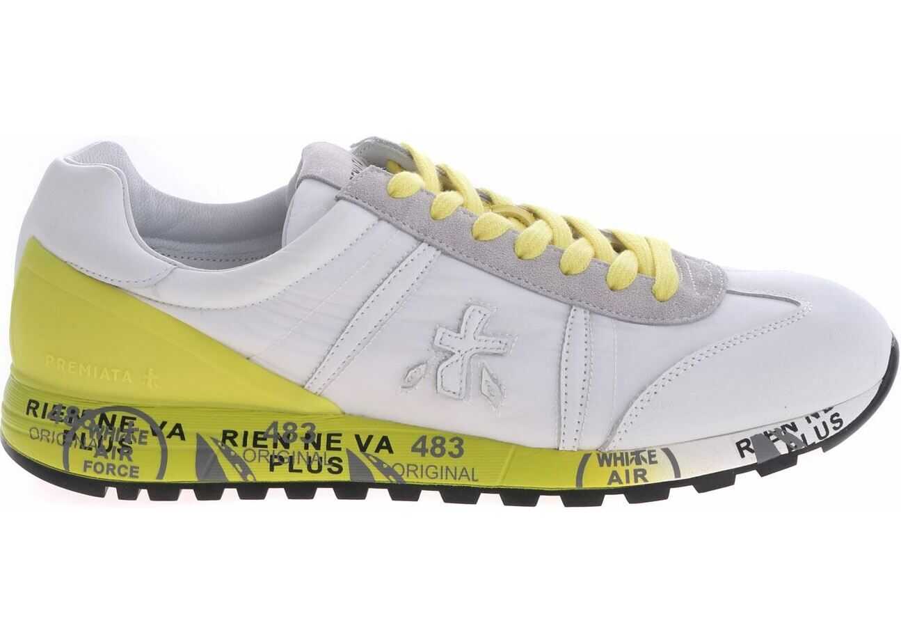 Premiata Lucy Sneakers In White And Yellow White