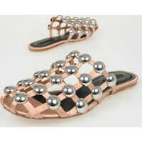 Papuci Satin AMELIA Mules with Studs Femei