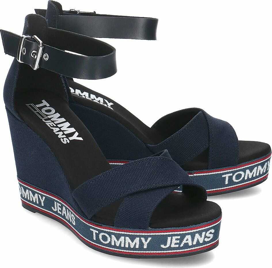 Tommy Hilfiger Jeans Pop Webbing Wedge Granatowy