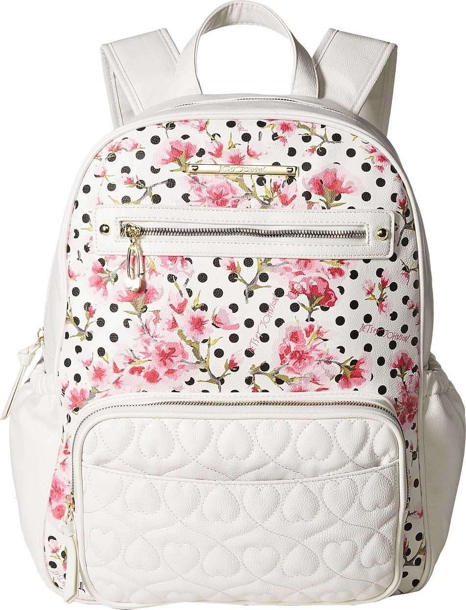 Betsey Johnson Convertible Backpack Diaper Bag Cream Multi