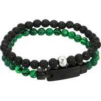Bratari Beaded Duo Bracelet Set in Stainless Steel Barbati