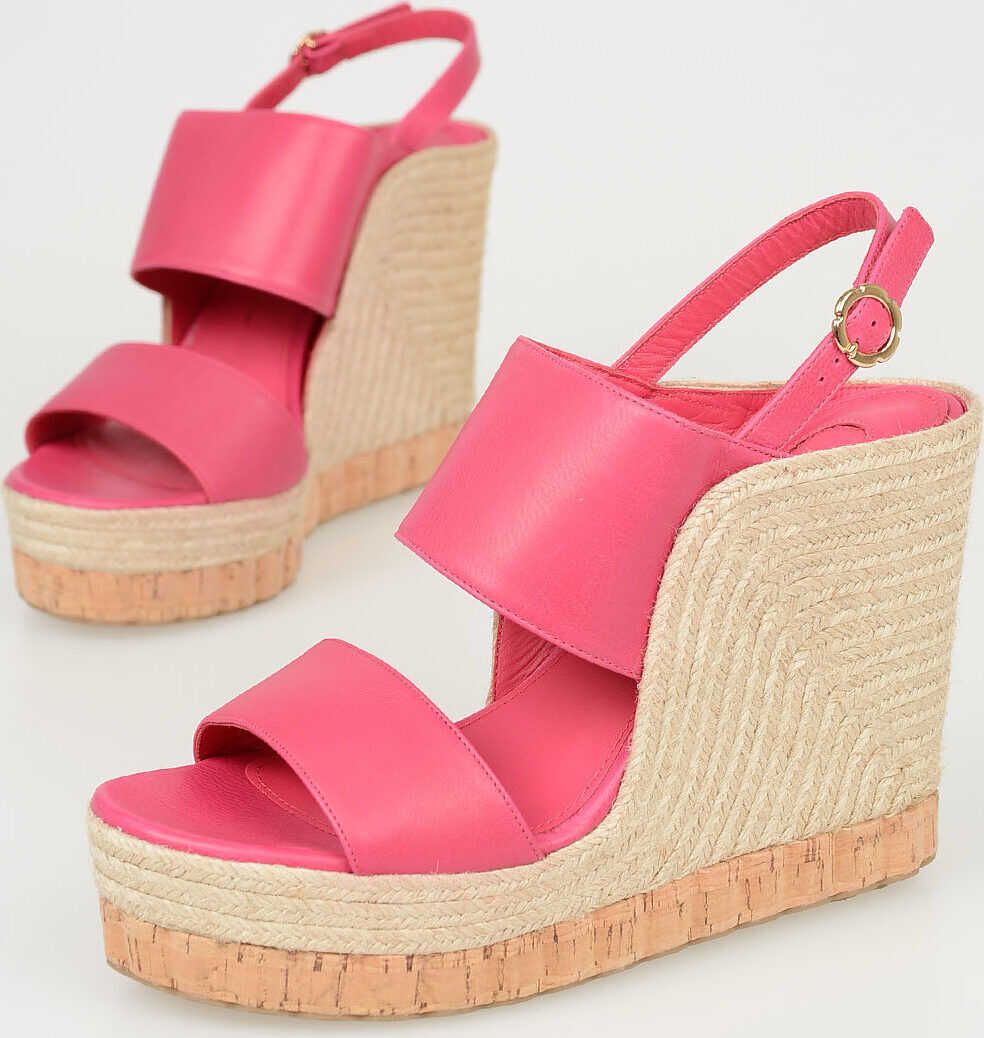 Salvatore Ferragamo 7 cm Straw MARATEA Wedges PINK