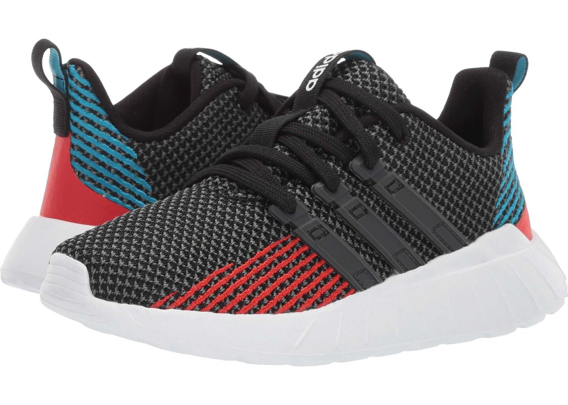 adidas Kids Questar Flow (Little Kid/Big Kid) Core Black/Grey Six/Active Red