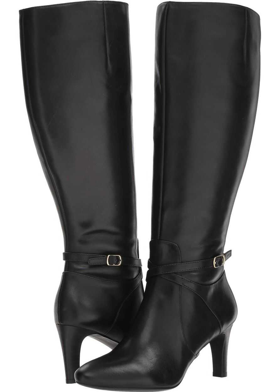 Ralph Lauren Elberta Wide Calf Black Burnished Calf